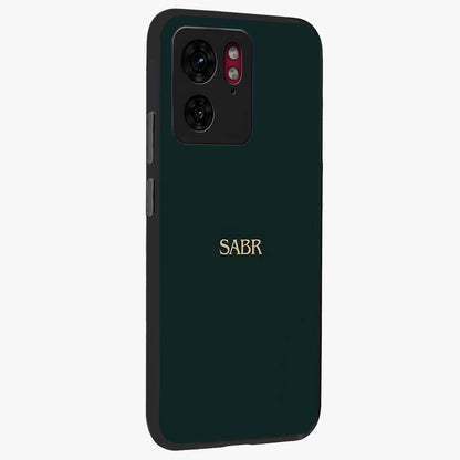 Sabr Minimal Patience Glass Case upright view showcasing calm minimalist artwork with motivational patience theme.