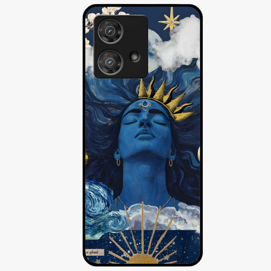 Aesthetic Lord Shiva Glass Case showing flat back view with divine Shiva artwork and glossy glass finish.