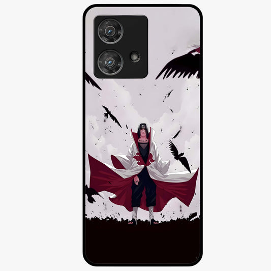 Crimson Crow Ascension Glass Case showing flat back view with mystical crow artwork and glossy glass finish.