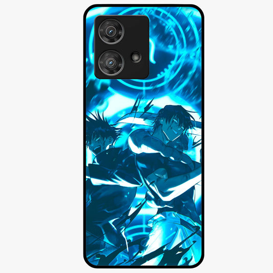 Cursed Energy Clash Glass Case showing flat back view with intense cursed energy artwork and glossy glass finish.