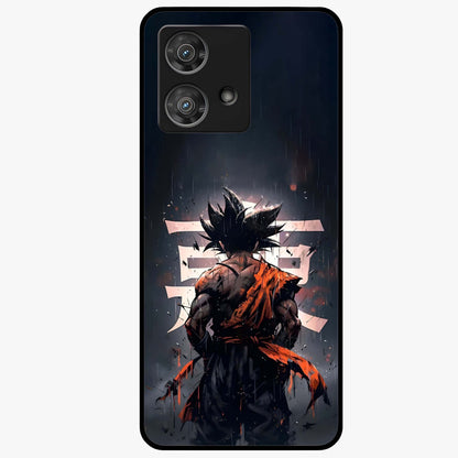 Dark Warrior In Rain Glass Case showing flat back view with warrior artwork in rainy atmosphere and glossy glass finish.