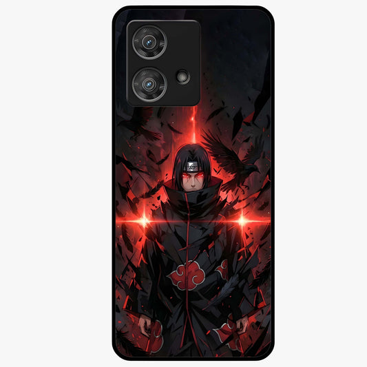 Focused Blade Discipline Glass Case showing flat back view with warrior sword themed artwork and glossy glass finish.