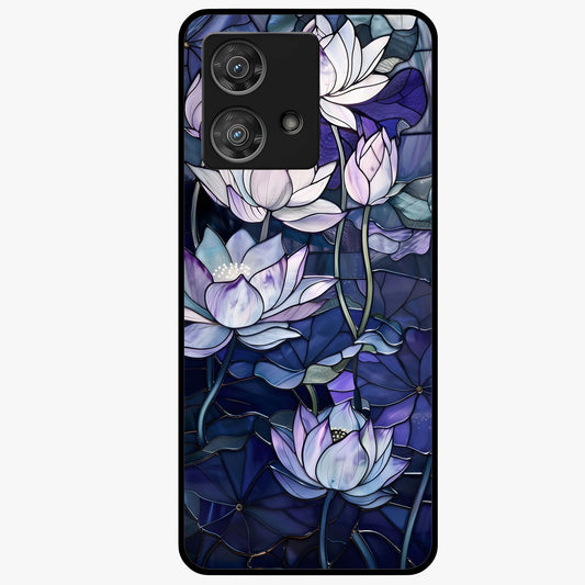 Gloss Petal Rush Glass Case showing flat back view with glossy flower petal artwork and smooth glass finish.