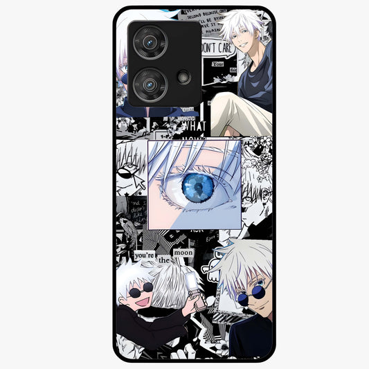 Infinity Sorcerer Chaos Glass Case showing flat back view with mystical sorcerer themed artwork and glossy glass finish.