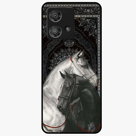 Majestic Ride Legacy Glass Case showing flat back view with powerful automotive inspired artwork and glossy glass finish.