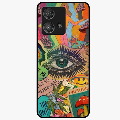 Mystic Eye Wonderland Glass Case showing flat back view with mystical eye themed artwork and glossy glass finish.