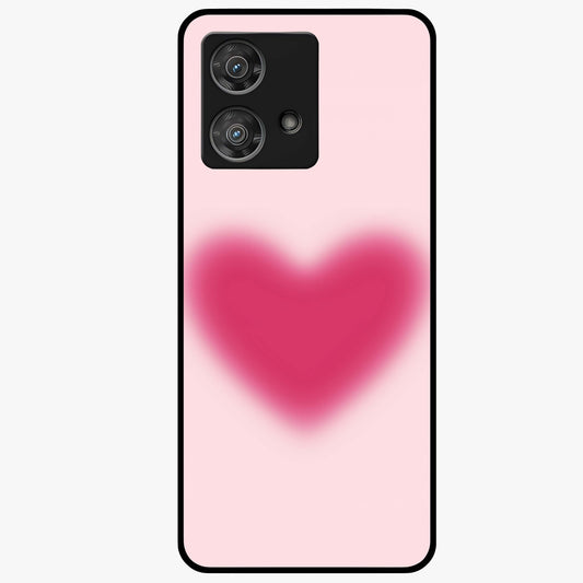 Pink Aura Heart Glass Case showing flat back view with glowing heart artwork and glossy glass finish.