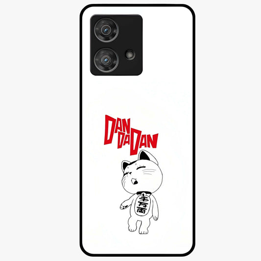 Playful Spirit Charm Glass Case showing flat back view with cheerful charm themed artwork and glossy glass finish.