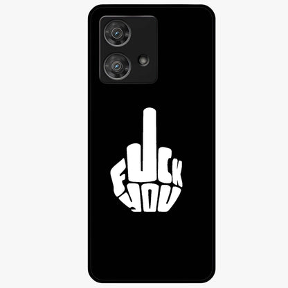 Rebel Mode On Glass Case showing flat back view with bold rebellious typography artwork and glossy glass finish.