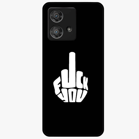 Rebel Mode On Glass Case showing flat back view with bold rebellious typography artwork and glossy glass finish.