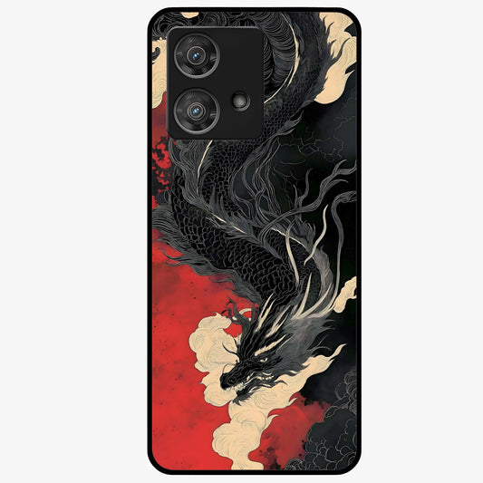 Shadow Dragon Fury Glass Case showing flat back view with fierce dragon artwork and glossy glass finish.