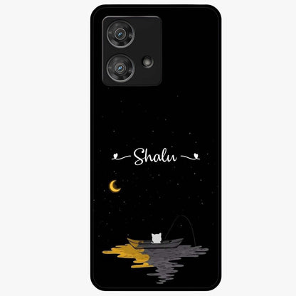 Silent Night Row Glass Case showing flat back view with calm night themed artwork and glossy glass finish.