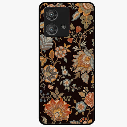 Vintage Floral Dream Glass Case showing flat back view with classic floral artwork and glossy glass finish.