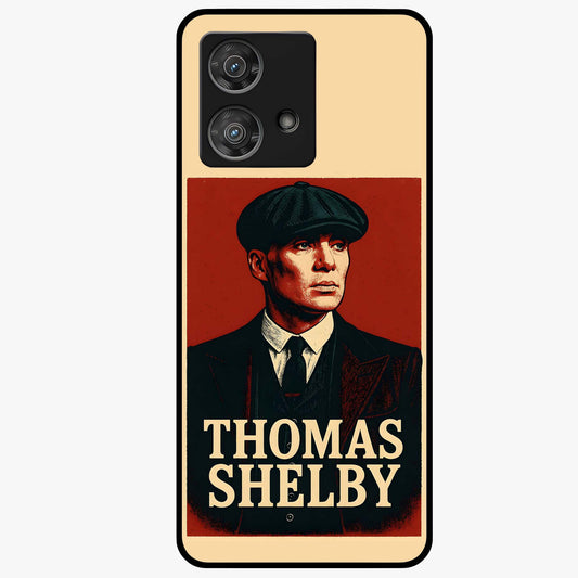 Vintage Mafia Authority Glass Case showing flat back view with bold vintage mafia inspired artwork and glossy glass finish.