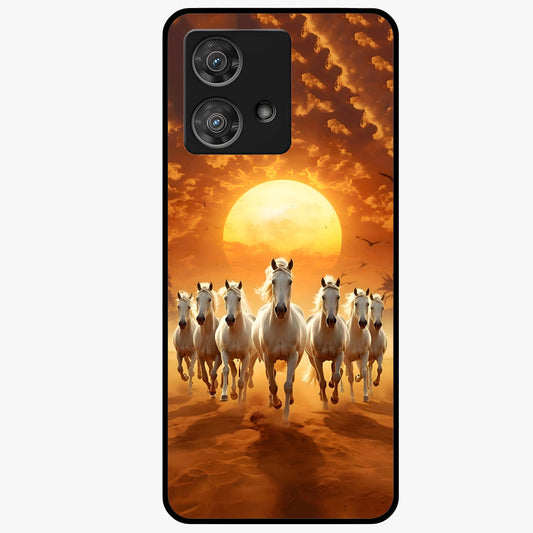 Wild Sunset Majesty Glass Case showing flat back view with majestic sunset landscape artwork and glossy glass finish.