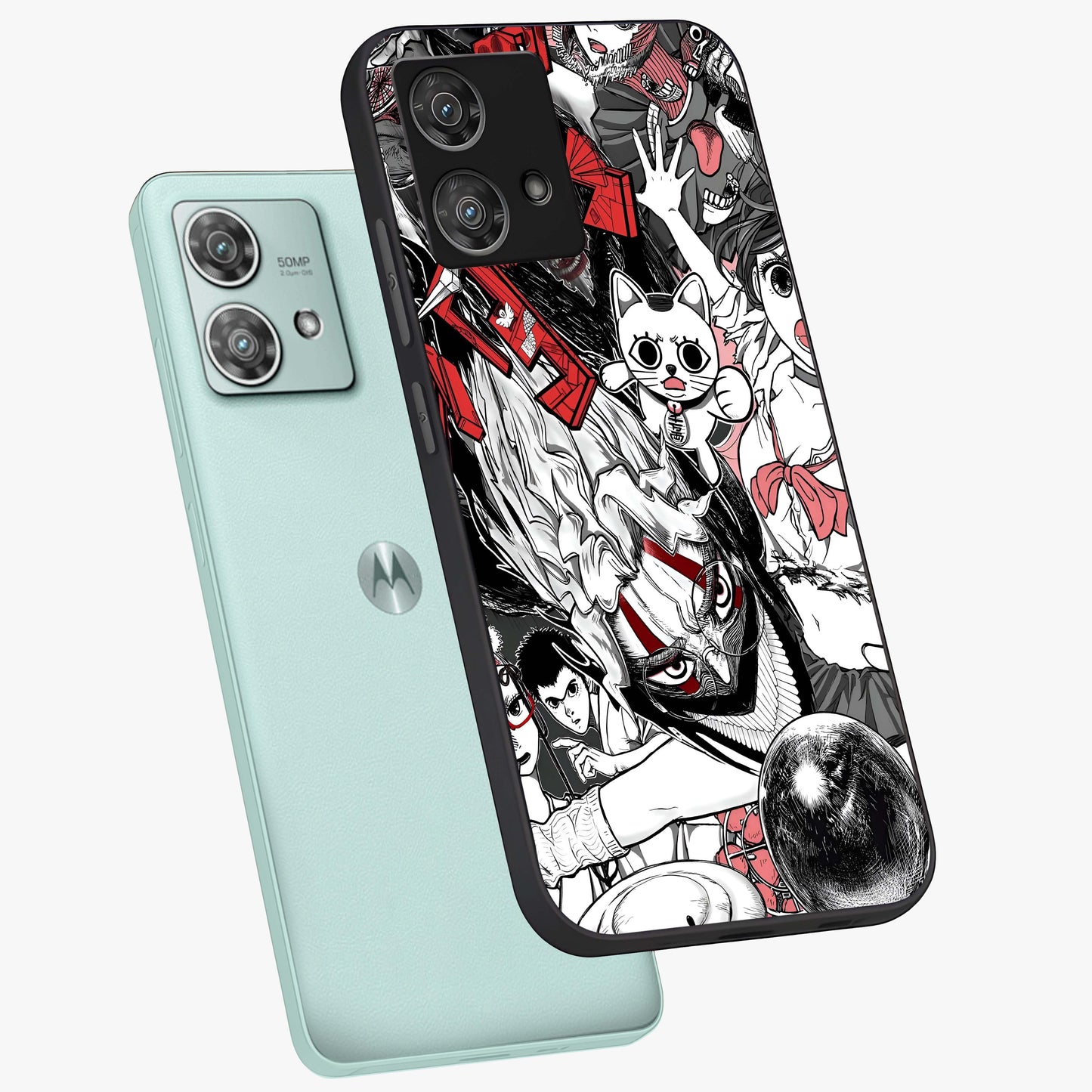 Crimson Chaos Panel Glass Case displayed in angled mockup highlighting chaotic panel style design with modern graphic theme.