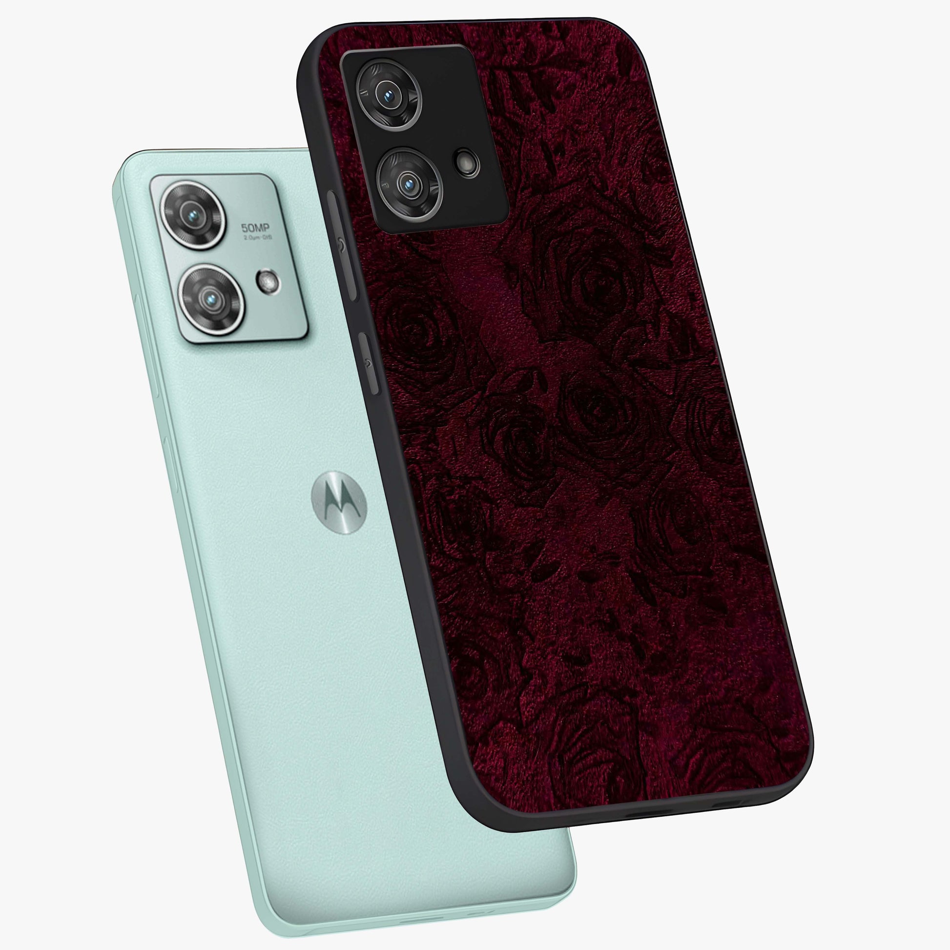 Crimson Fade Flow Glass Case displayed in angled mockup highlighting smooth gradient design with modern aesthetic style.