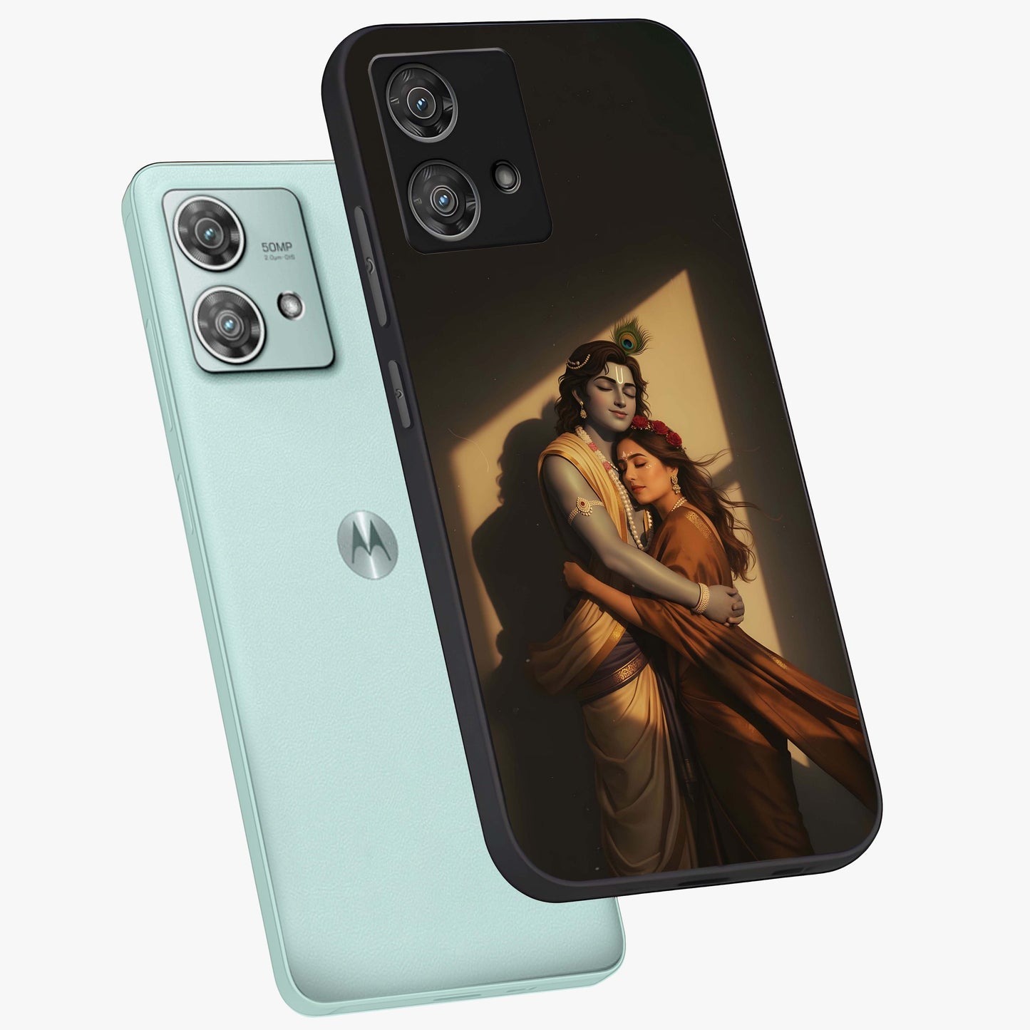 Divine Eternal Love Glass Case displayed in angled mockup highlighting elegant divine inspired design with peaceful aesthetic.
