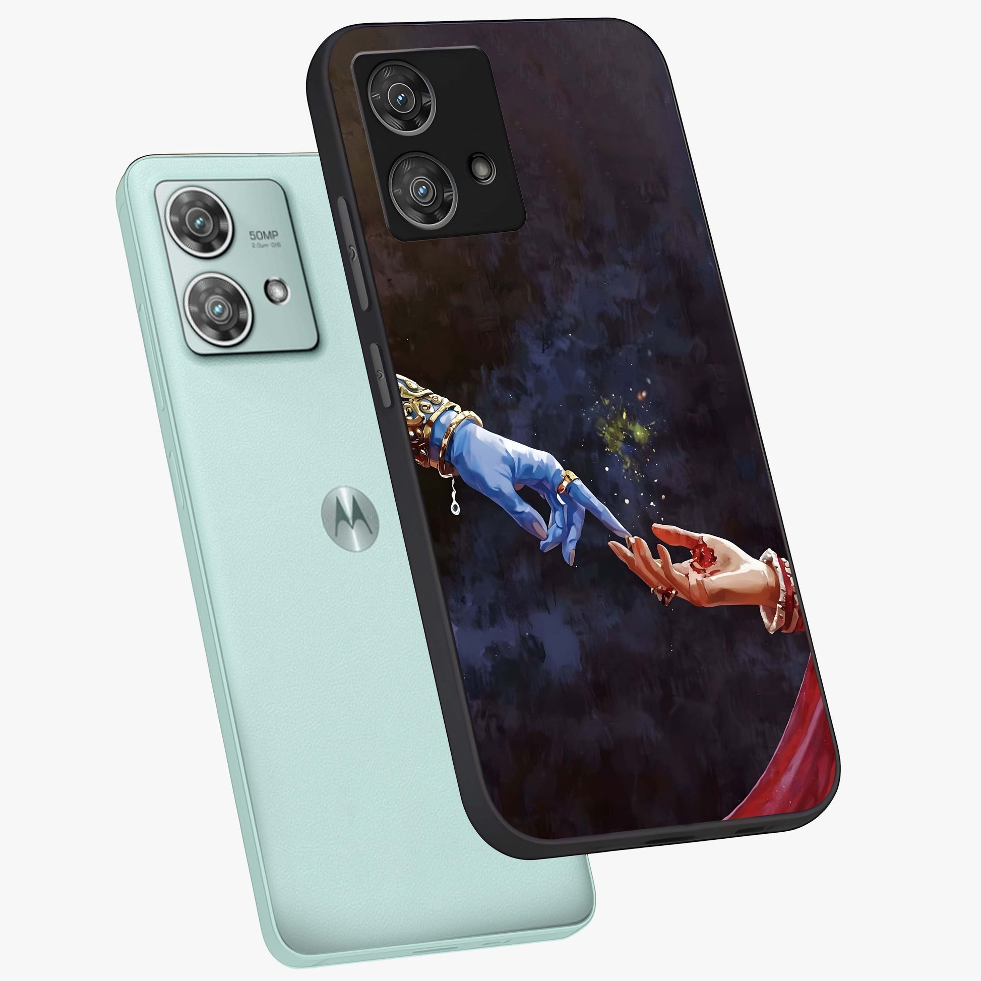 Divine Touch Eternal Glass Case displayed in angled mockup highlighting elegant divine inspired design with calm aesthetic style.