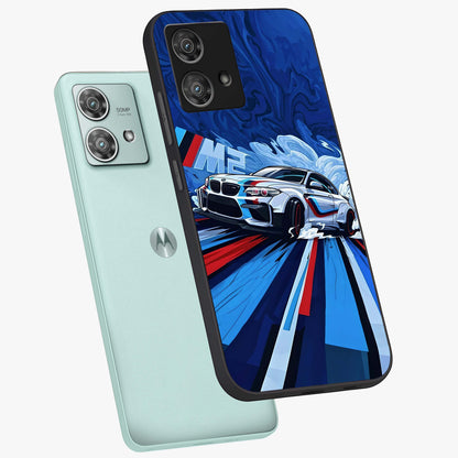 Drift Power Rush Glass Case displayed in angled mockup highlighting powerful drift car design with sporty aesthetic style.