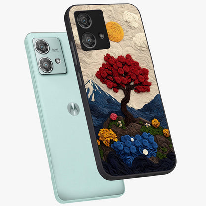 Eternal Nature Tapestry Glass Case displayed in angled mockup highlighting detailed botanical pattern with artistic aesthetic.
