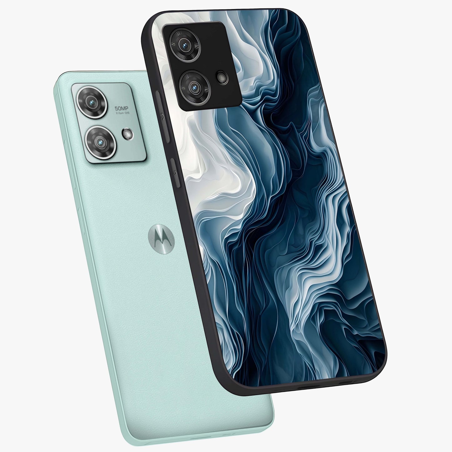 Ethereal Paper Marble Glass Case displayed in angled mockup highlighting elegant marble pattern with modern aesthetic style.