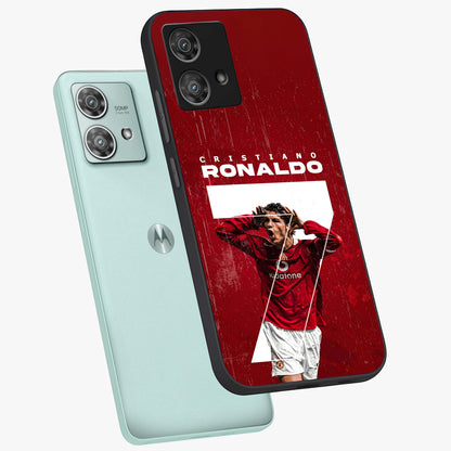 Goal Celebration Legacy Glass Case displayed in angled mockup highlighting energetic sports celebration design with bold athletic theme.