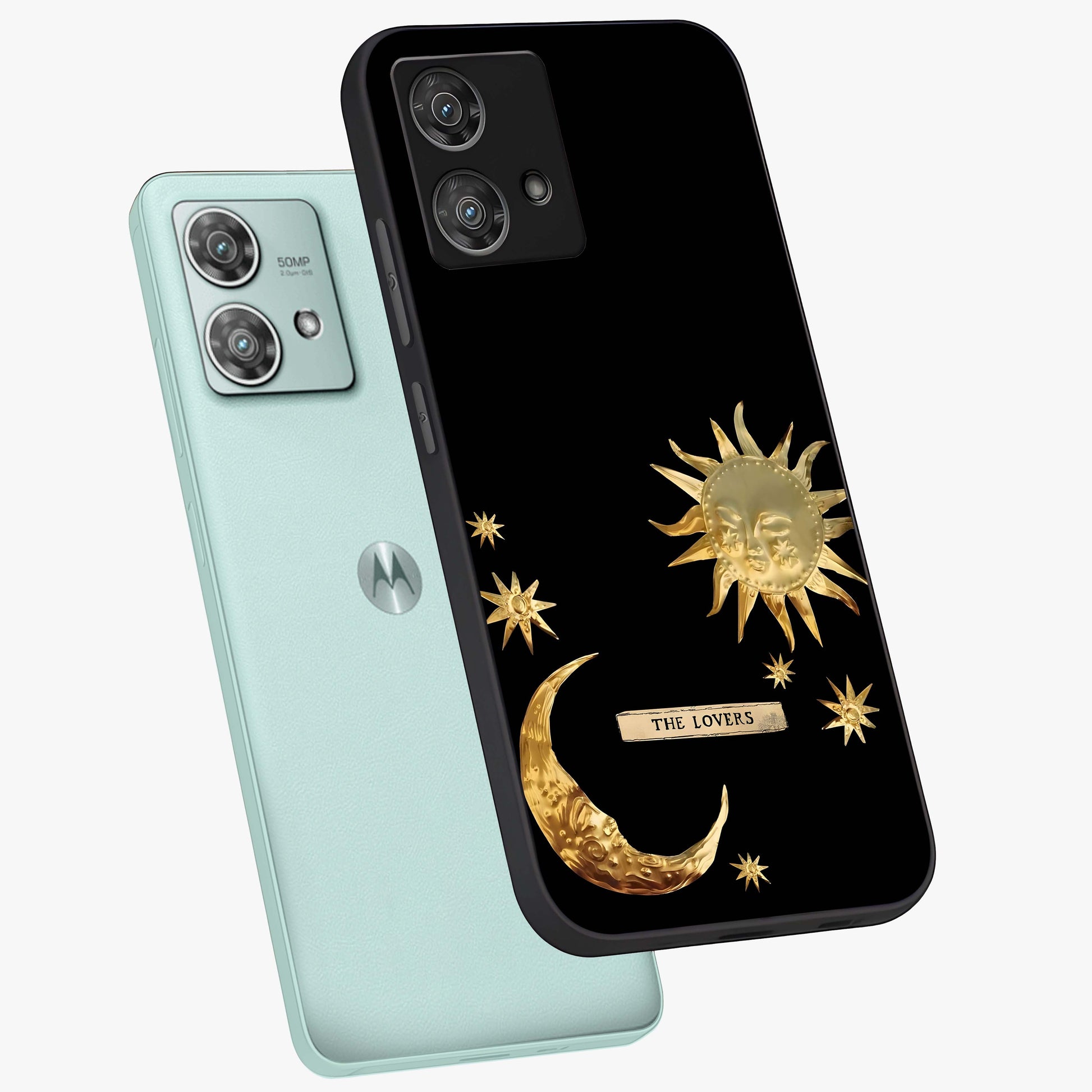 Gold Sun Blush Glass Case displayed in angled mockup highlighting radiant sun design with warm golden aesthetic.