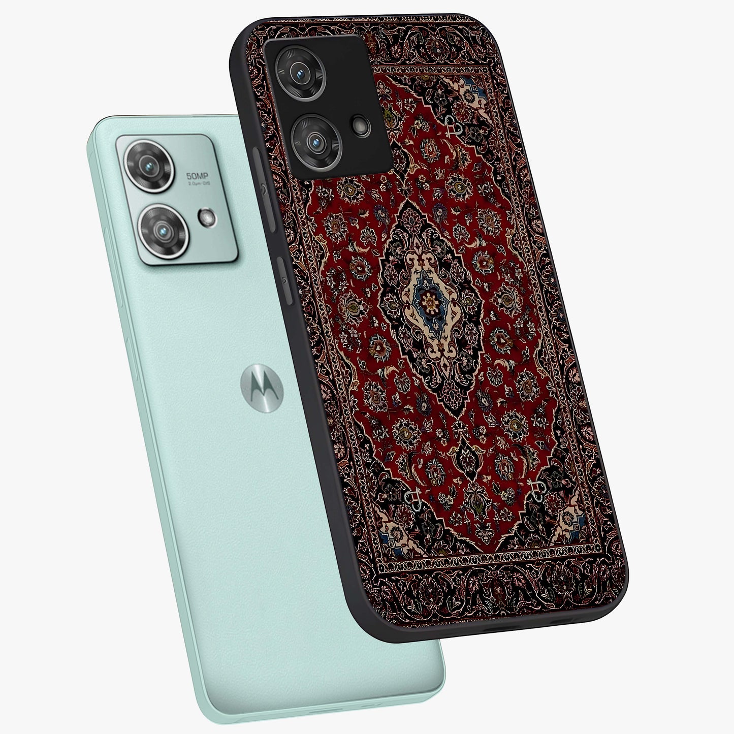 Heritage Carpet Royale Glass Case displayed in angled mockup highlighting intricate royal carpet design with heritage aesthetic.