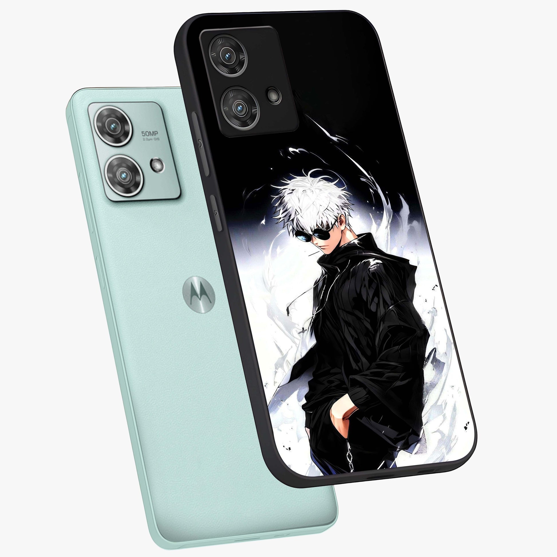 Limitless Shadow King Glass Case displayed in angled mockup highlighting dramatic dark hero design with intense aesthetic.