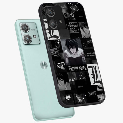 Midnight Chaos Mind Glass Case displayed in angled mockup highlighting chaotic artistic design with dramatic midnight aesthetic.