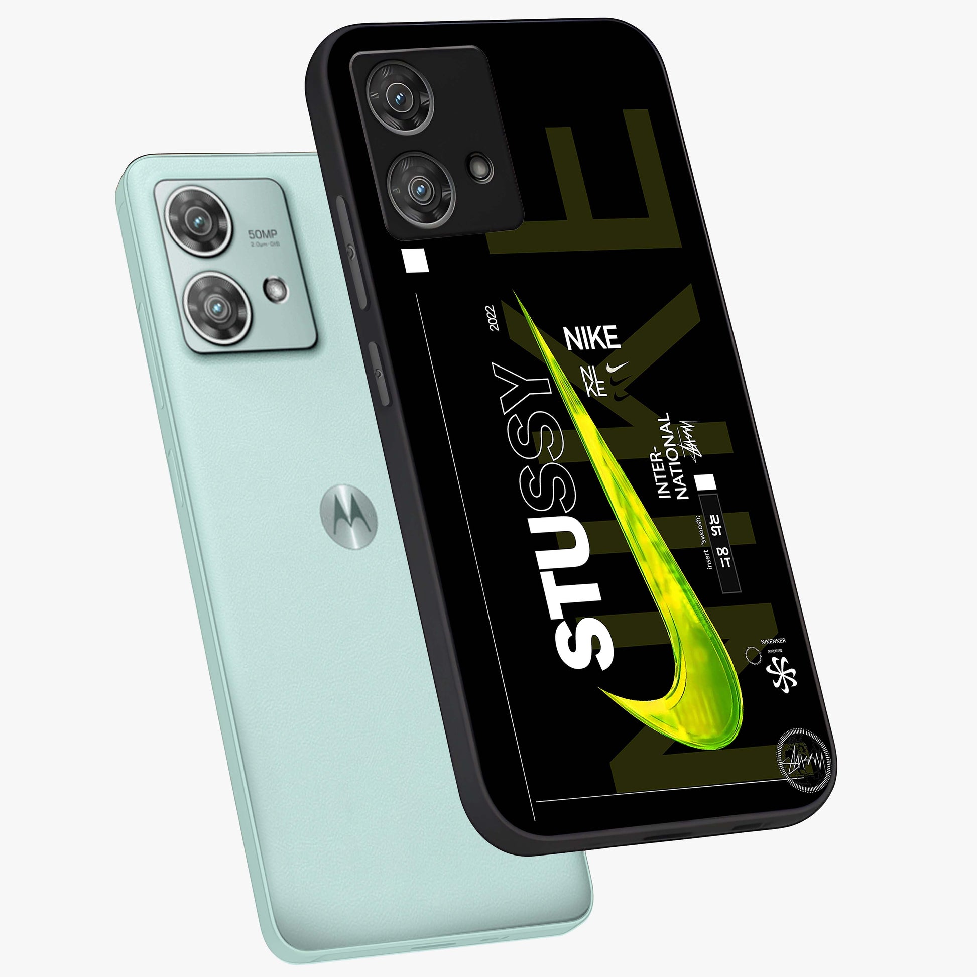 Neon Street Edition Glass Case displayed in angled mockup highlighting vibrant urban design with bold street aesthetic.