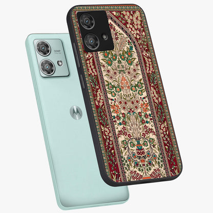 Persian Inspired Glass Case displayed in angled mockup highlighting intricate traditional design with elegant cultural aesthetic.