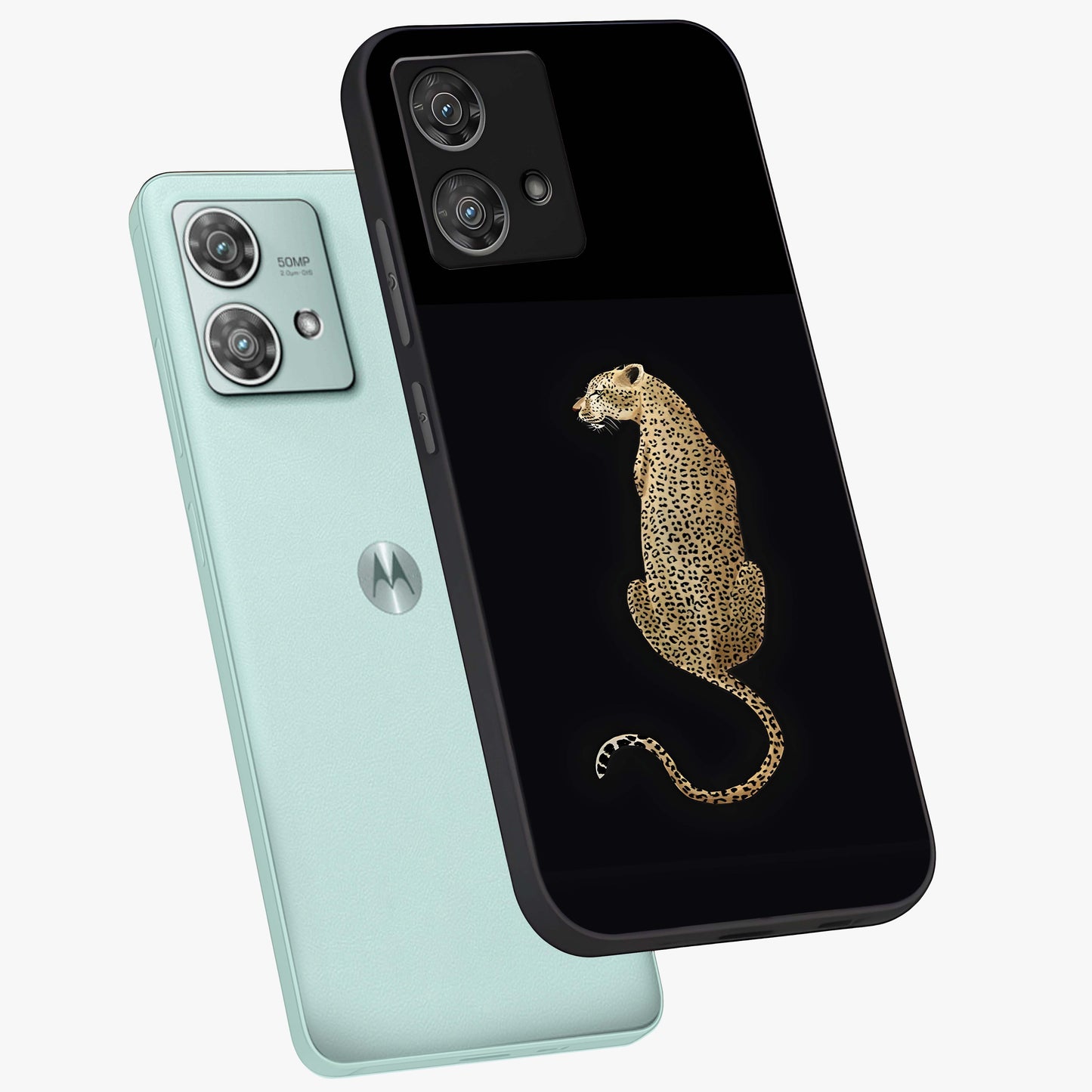 Regal Leopard Glass Case displayed in angled mockup highlighting powerful animal illustration with stylish wild aesthetic.
