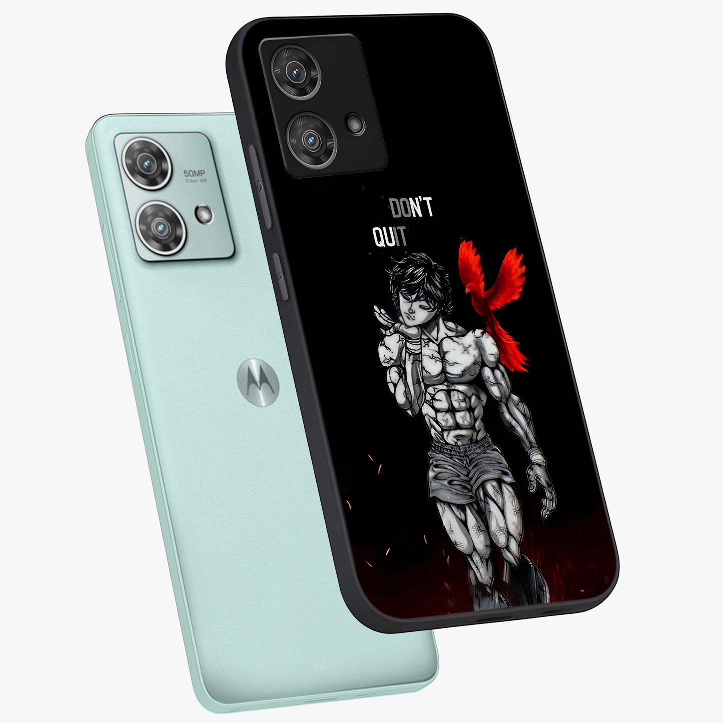 Rise Beyond Limits Glass Case displayed in angled mockup highlighting inspiring message design with modern aesthetic style.