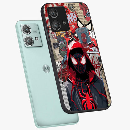 Spider Collage Street Glass Case displayed in angled mockup highlighting dynamic street style collage design with comic aesthetic.