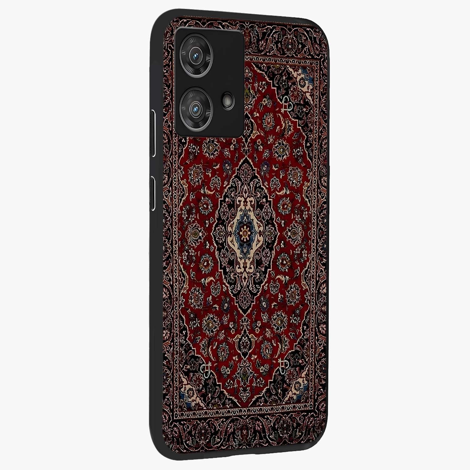 Heritage Carpet Royale Glass Case upright view showcasing detailed ornamental artwork with luxurious traditional theme.