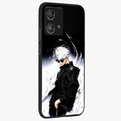 Limitless Shadow King Glass Case upright view showcasing bold shadow warrior artwork with epic fantasy theme.