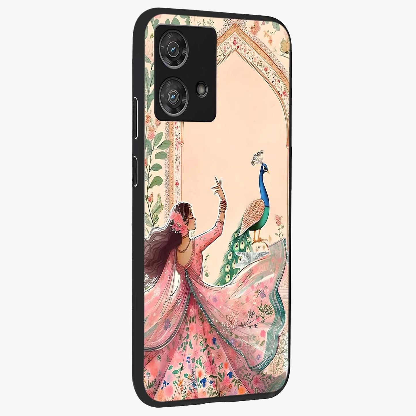 Royal Grace Muse Glass Case upright view showcasing stylish artistic artwork with sophisticated royal theme.