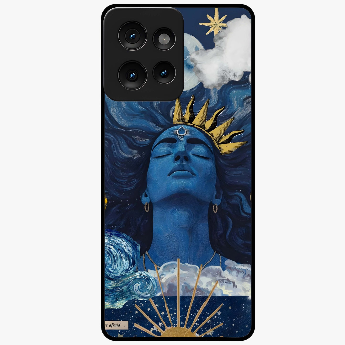 Aesthetic Lord Shiva Glass Case showing flat back view with divine Shiva artwork and glossy glass finish.
