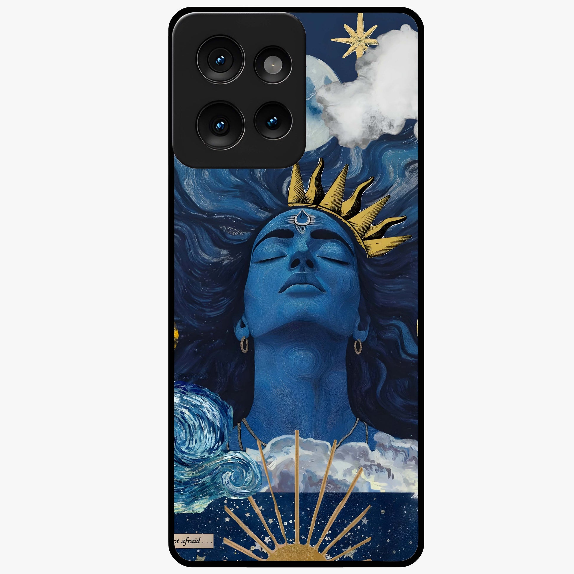 Aesthetic Lord Shiva Glass Case showing flat back view with divine Shiva artwork and glossy glass finish.