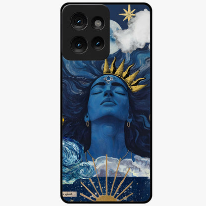 Aesthetic Lord Shiva Glass Case showing flat back view with divine Shiva artwork and glossy glass finish.