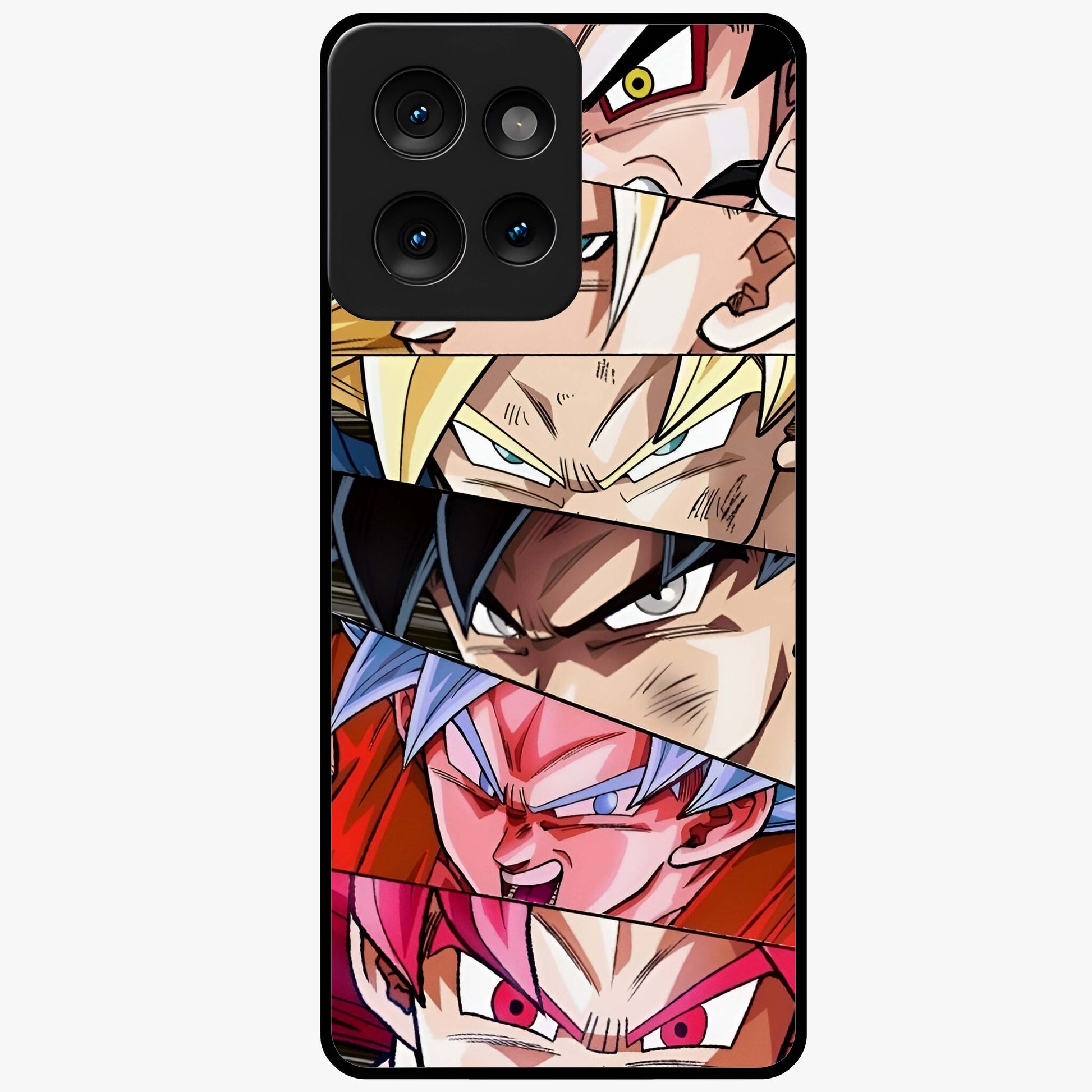 Anime Character Glass Case showing flat back view with vibrant anime artwork and glossy glass finish.