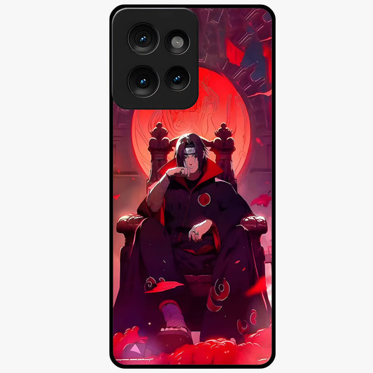 Blood Moon Sovereign Glass Case showing flat back view with mystical blood moon artwork and glossy glass finish.
