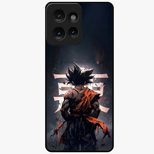 Dark Warrior In Rain Glass Case showing flat back view with warrior artwork in rainy atmosphere and glossy glass finish.