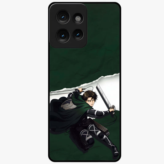 Emerald War Vanguard Glass Case showing flat back view with powerful warrior themed artwork and glossy glass finish.