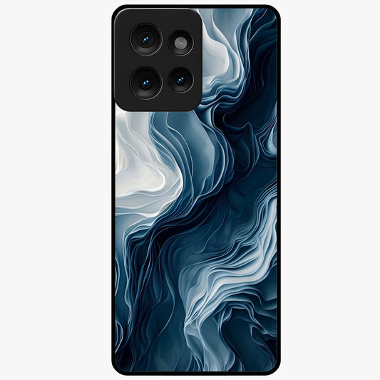 Ethereal Paper Marble Glass Case showing flat back view with soft marble paper texture artwork and glossy glass finish.