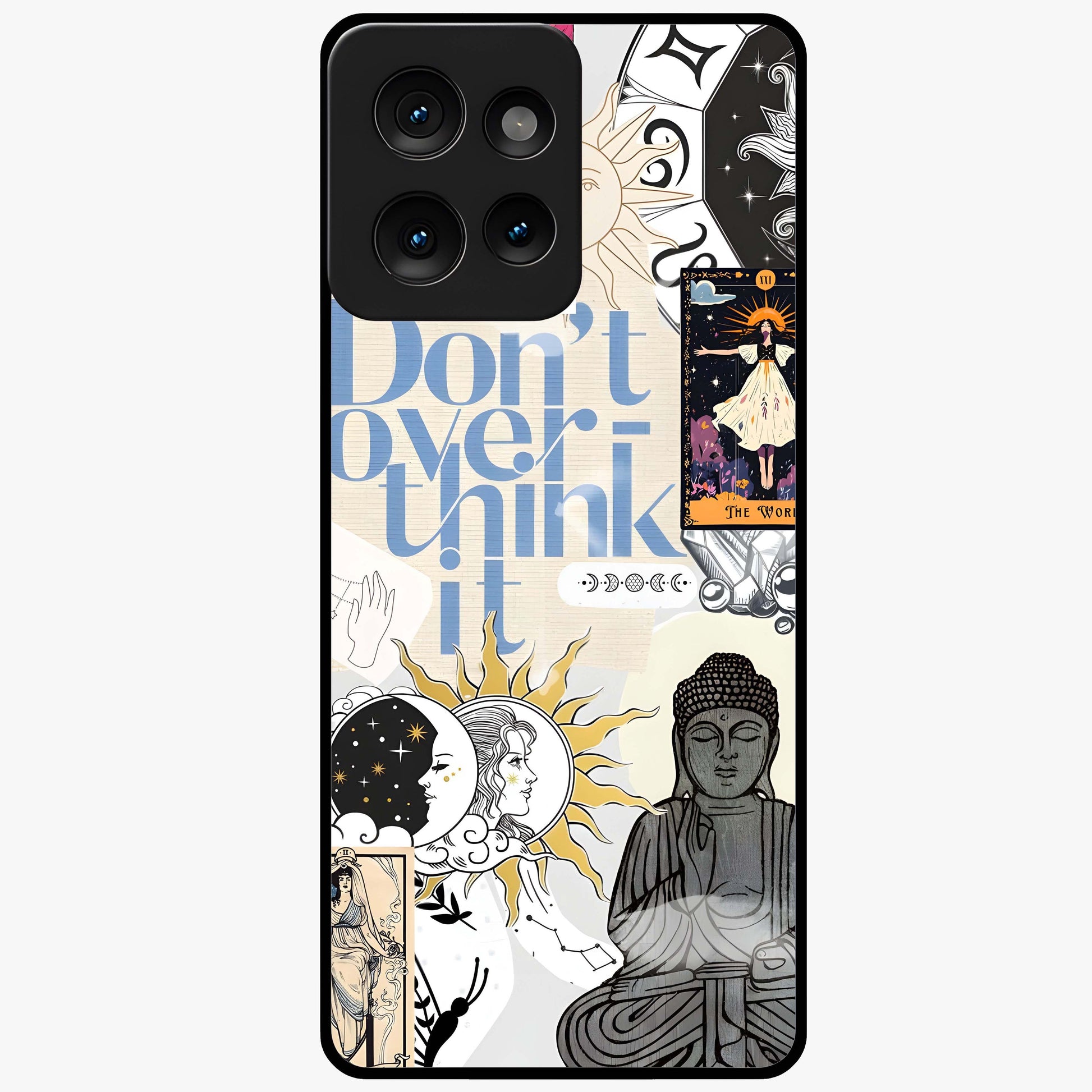 Ethereal Thoughts Glass Case showing flat back view with dreamy artistic artwork and glossy glass finish.