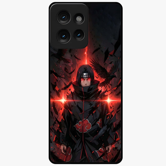 Focused Blade Discipline Glass Case showing flat back view with warrior sword themed artwork and glossy glass finish.