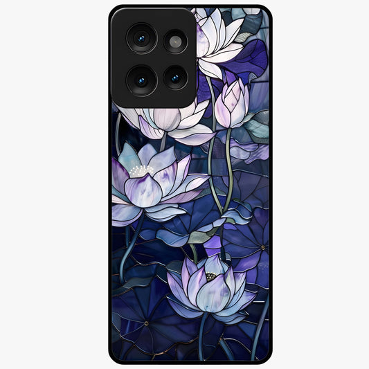 Gloss Petal Rush Glass Case showing flat back view with glossy flower petal artwork and smooth glass finish.